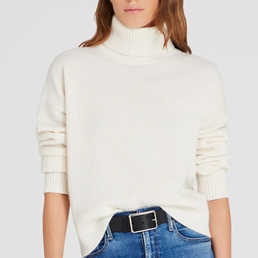Club Monaco Cashmere Rose Pink Kirstin Cashmere Turtleneck Pullover Sweater